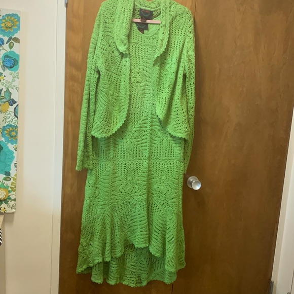 AS-HRO CROCHET DRESS AND JACKET HIGH LOW HEM XXL - Picture 1 of 8